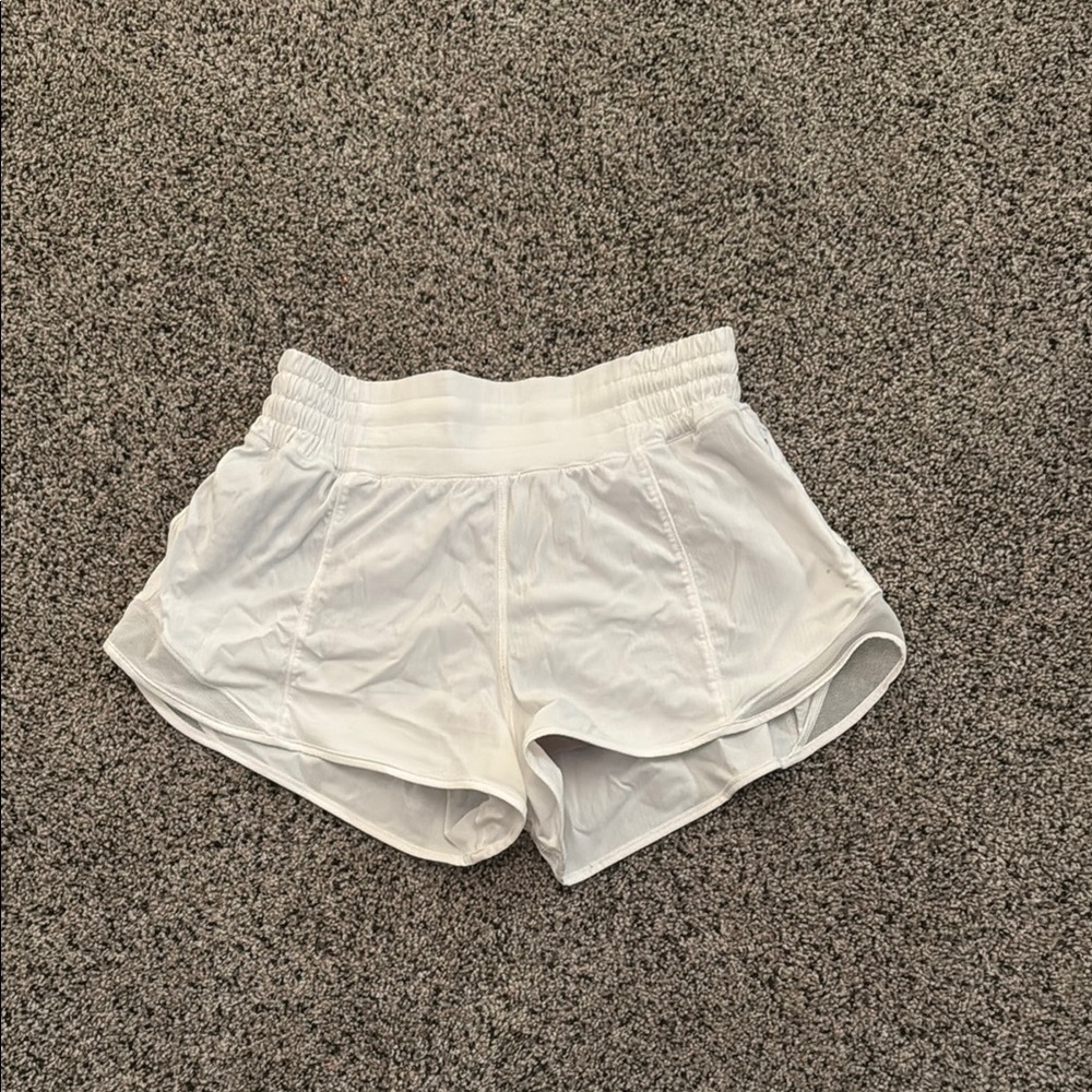 Lululemon white hotty hot shorts worn